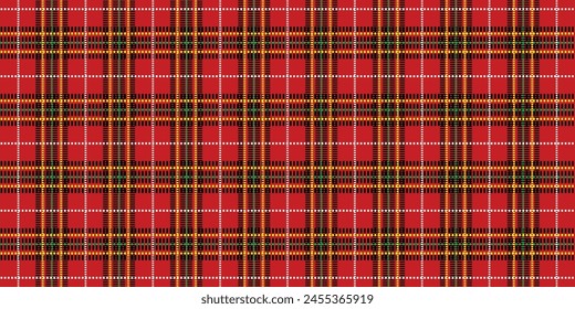 Red Black Yellow White Lumberjack plaid seamless pattern