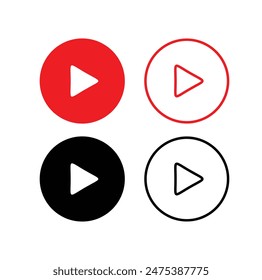 Botón de youtube rojo y negro