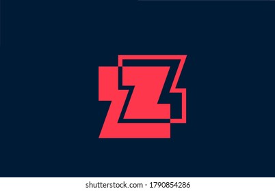 red black Z alphabet letter logo icon. Business and company design