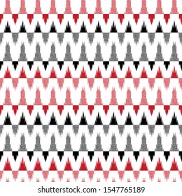 Red Black Zig Zag Pattern Ikat Stock Vector (Royalty Free) 1547765189 ...