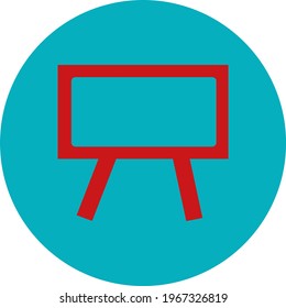 Red blackboard, icon illustration, vector on white background