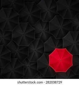 red and blacks umbrella vector illustration