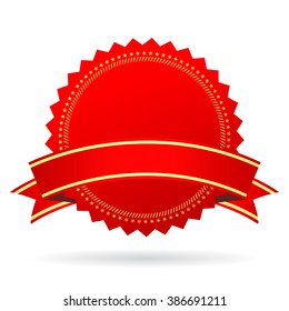 Red blank award icon isolated on white background