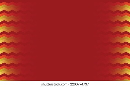 Red blank background with colorful zigzag decoration as a frame. Suitable for presentation, wallpaper, cover, card, and text placeholder.