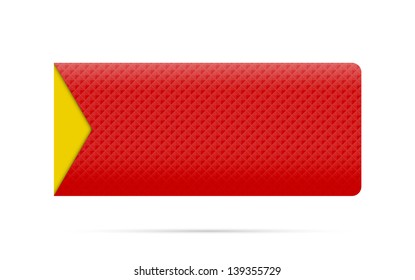 The red blank button with arrow and subtle pattern / The red button with arrow