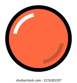 Red blank button with white glare and shadow. Empty colored rounded shape internet icon. Graphic element for design saved as an vector illustration in file format EPS