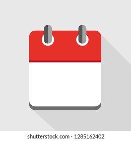 red blank calendar icon symbol vector illustration EPS10