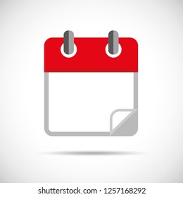 red blank calendar icon vector illustration EPS10