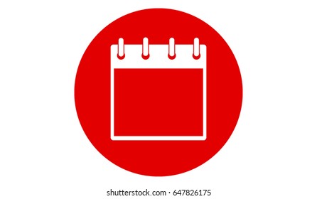 red blank calendar vector icon