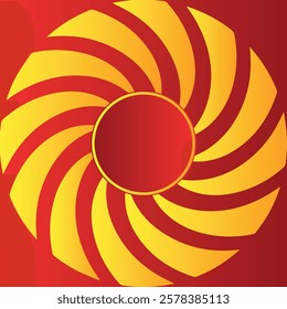 Red Blank empty circle in center yellow shpare horizontal vector backgrounds of a creative bright vibrant red color