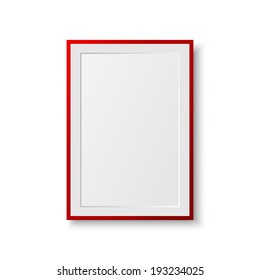 Red blank frame on a white background