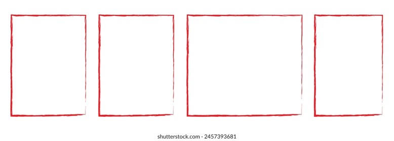 marcos rojos en blanco, marcos de grunge