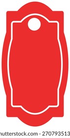 Red Blank Hang Tag Vorlage Klassisches Preisschild Vektorgrafik