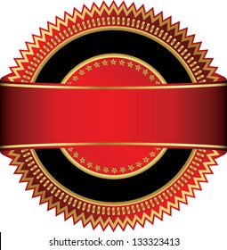 Red blank label, vector illustration
