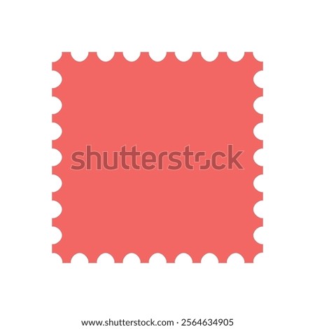 Red blank postage stamp square shape isolated vector illustration