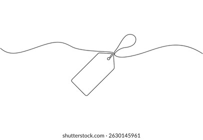 Red blank prize tag continuous one line drawing vector illustration, Prize tag continuous one line drawing. Red blank prize tag continuous one line drawing.