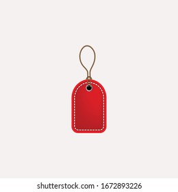 red blank prize tags label icon. Vector illustration style is flat iconic symbol, red color. Designed for websites and software interfaces