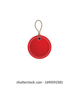 red blank prize tags label icon. Vector illustration style is flat iconic symbol, red color. Designed for websites and software interfaces