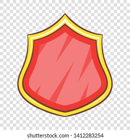 Red blank protection shield icon. Cartoon illustration of red blank protection shield vector icon for web