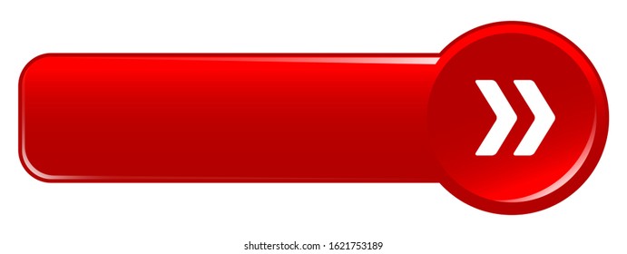 Red blank rectangular vector web button with arrows