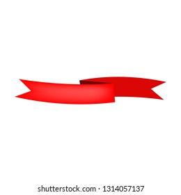 Red blank ribbon scroll on white background. Award, template, flag. Advertising concept. Vector illustration can be used for banners, leaflets, posters