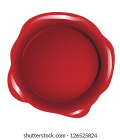 Red blank seal wax vector