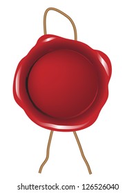 Red blank seal wax vector