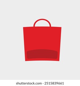red blank shopping bag in flat vector design.