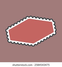 red blank stamp with outline flat vector design.