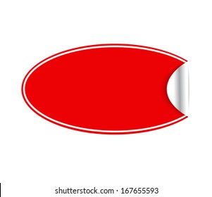 Red Blank Sticky Paper Isolated on White Background