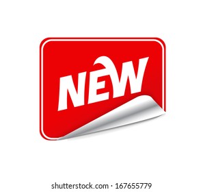 Red Blank Sticky Paper Isolated on White Background