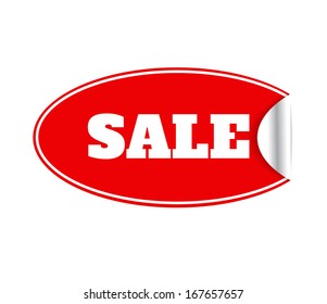 Red Blank Sticky Paper Isolated on White Background