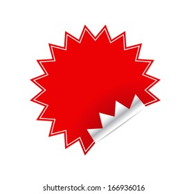 Red Blank Sticky Paper Set Isolated on White Background
