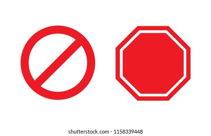 Red blank stop sign vector illustration