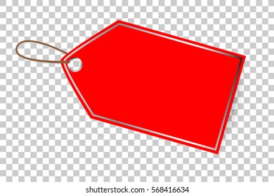 Red Blank Tag at Transparent Effect Background
