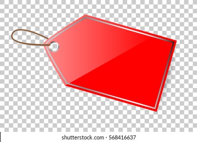 Red Blank Tag at Transparent Effect Background
