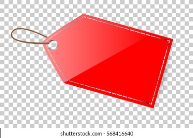 Red Blank Tag at Transparent Effect Background
