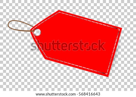 Red Blank Tag at Transparent Effect Background
