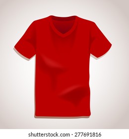 Red Blank T-shirt Template : Vector Illustration