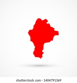 Red blank vector Donetsk Peoples Republic map. Isolated on white background.