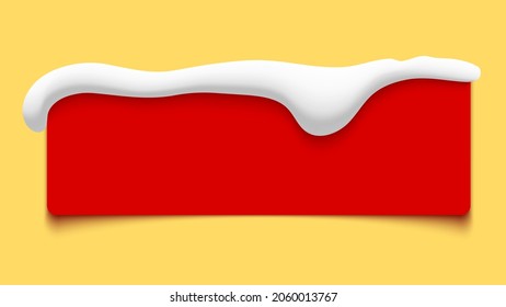 Roter weißer Winterbanner mit Schneekappe. Vektorgrafik.