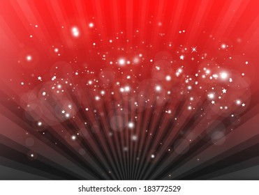 Red blast of stars  background  template  - Abstract red space background design illustration