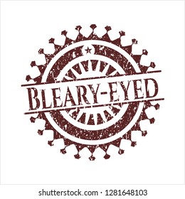 Red Bleary-eyed distress rubber stamp with grunge texture