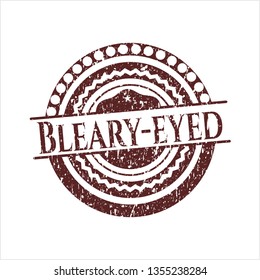 Red Bleary-eyed distressed rubber stamp