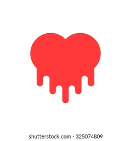 red bleeding heart icon. concept of divorce, broken relations, valentines day, donation, lovesick, illness. isolated on white background. flat style trend modern logotype design vector illustration