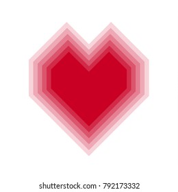 Red blend heart with transparent background. Vector illustration