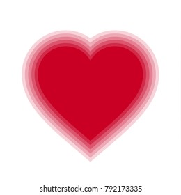 Red blend heart with transparent background. Vector illustration