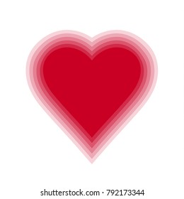 Red blend heart with transparent background. Vector illustration