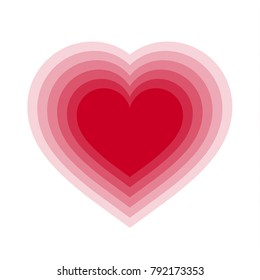 Red blend heart with transparent background. Vector illustration