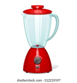 the red blender with a glass bowl